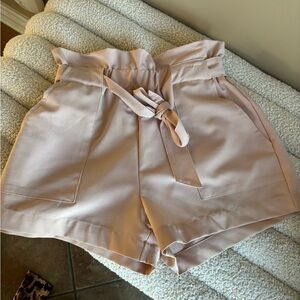Women's Pink Tie-Waist Shorts
